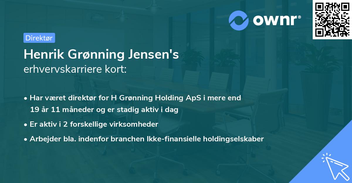 Henrik Grønning Jensen's erhvervskarriere kort