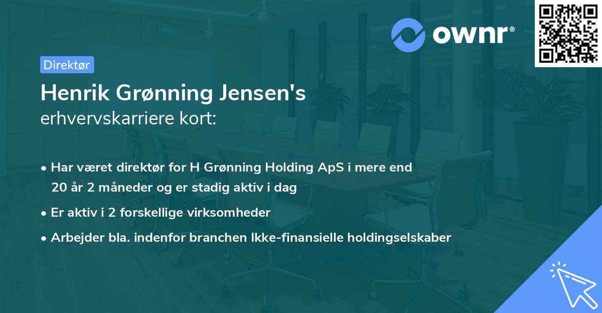 Henrik Grønning Jensen's erhvervskarriere kort