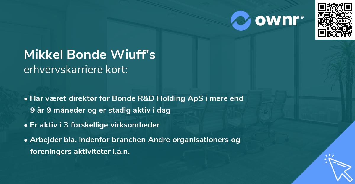 Mikkel Bonde Wiuff's erhvervskarriere kort