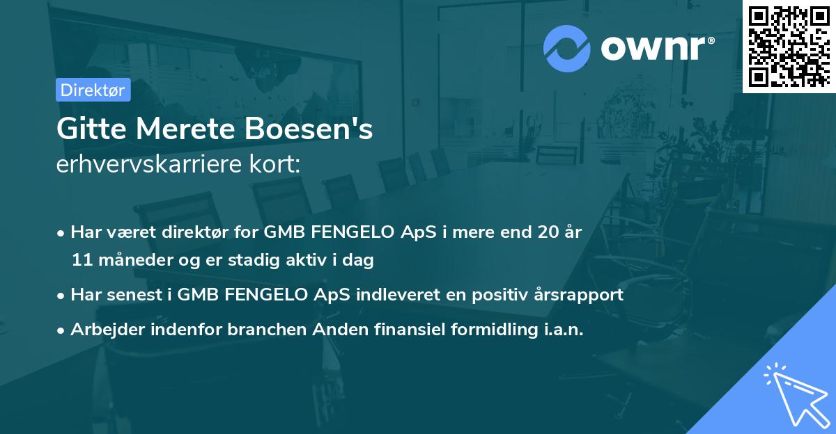 Gitte Merete Boesen's erhvervskarriere kort