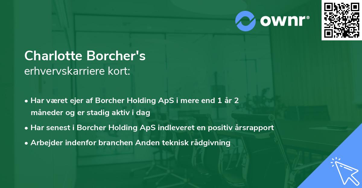 Charlotte Borcher's erhvervskarriere kort