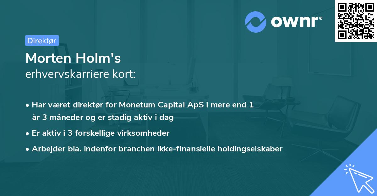 Morten Holm's erhvervskarriere kort