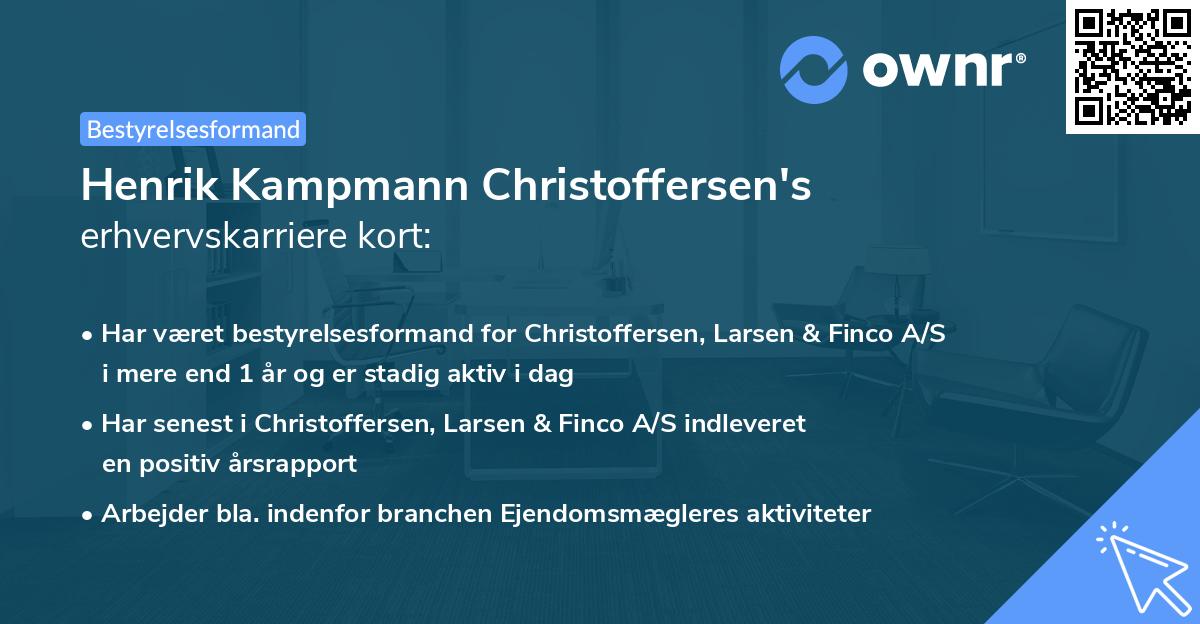 Henrik Kampmann Christoffersen's erhvervskarriere kort