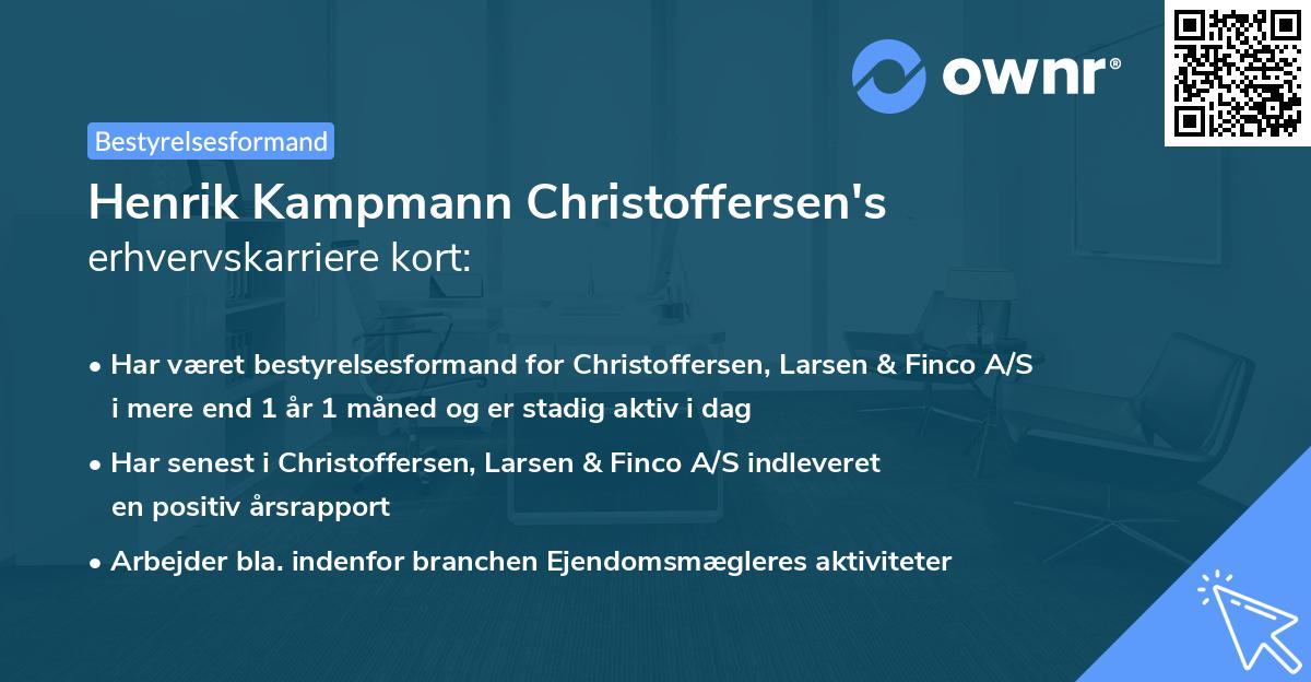 Henrik Kampmann Christoffersen's erhvervskarriere kort
