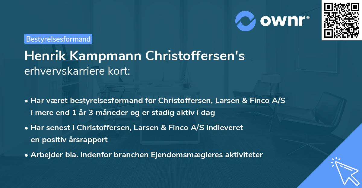 Henrik Kampmann Christoffersen's erhvervskarriere kort