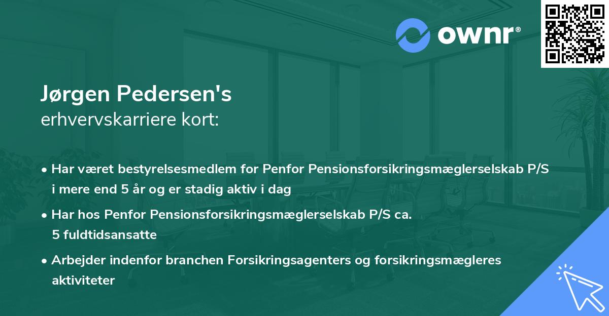 Jørgen Pedersen's erhvervskarriere kort