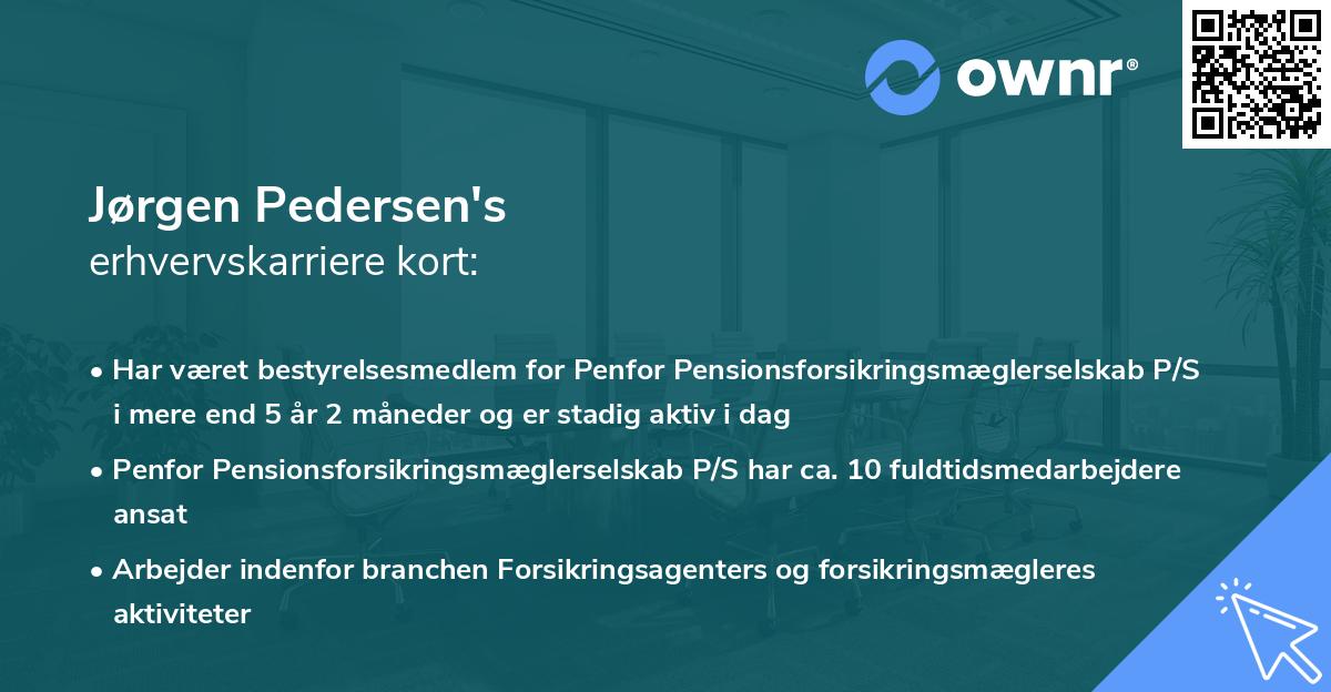 Jørgen Pedersen's erhvervskarriere kort