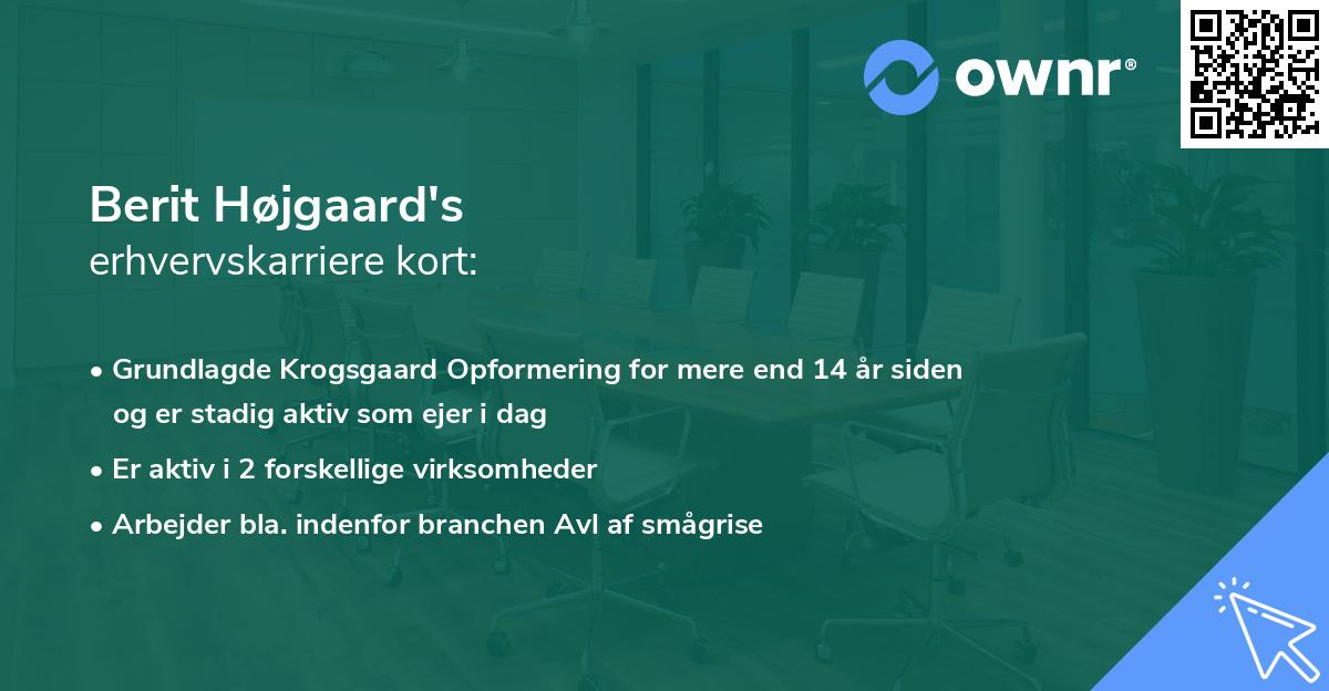 Berit Højgaard's erhvervskarriere kort