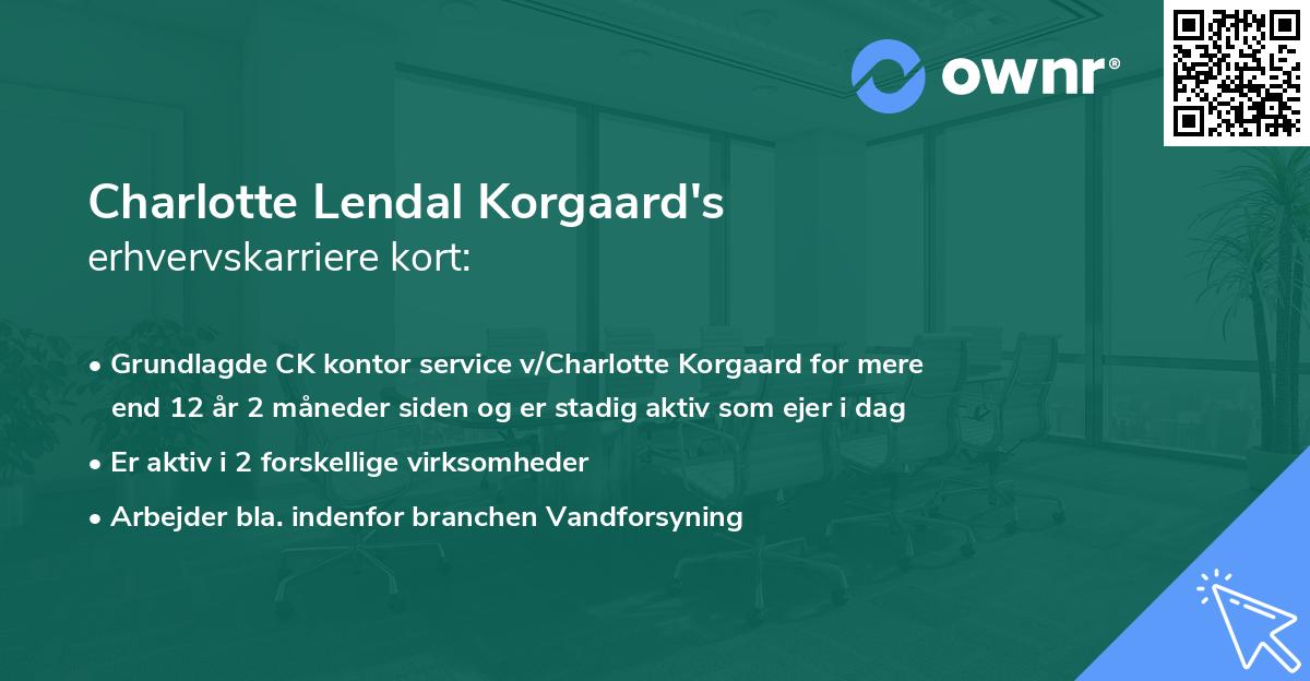 Charlotte Lendal Korgaard's erhvervskarriere kort