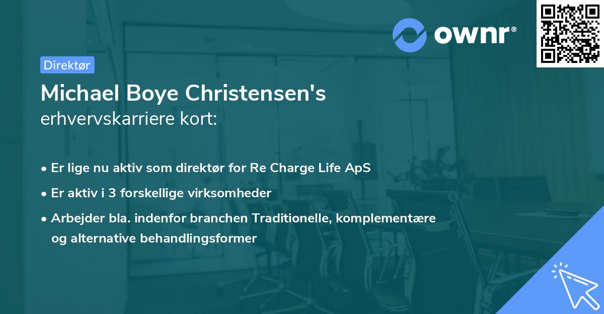 Michael Boye Christensen's erhvervskarriere kort
