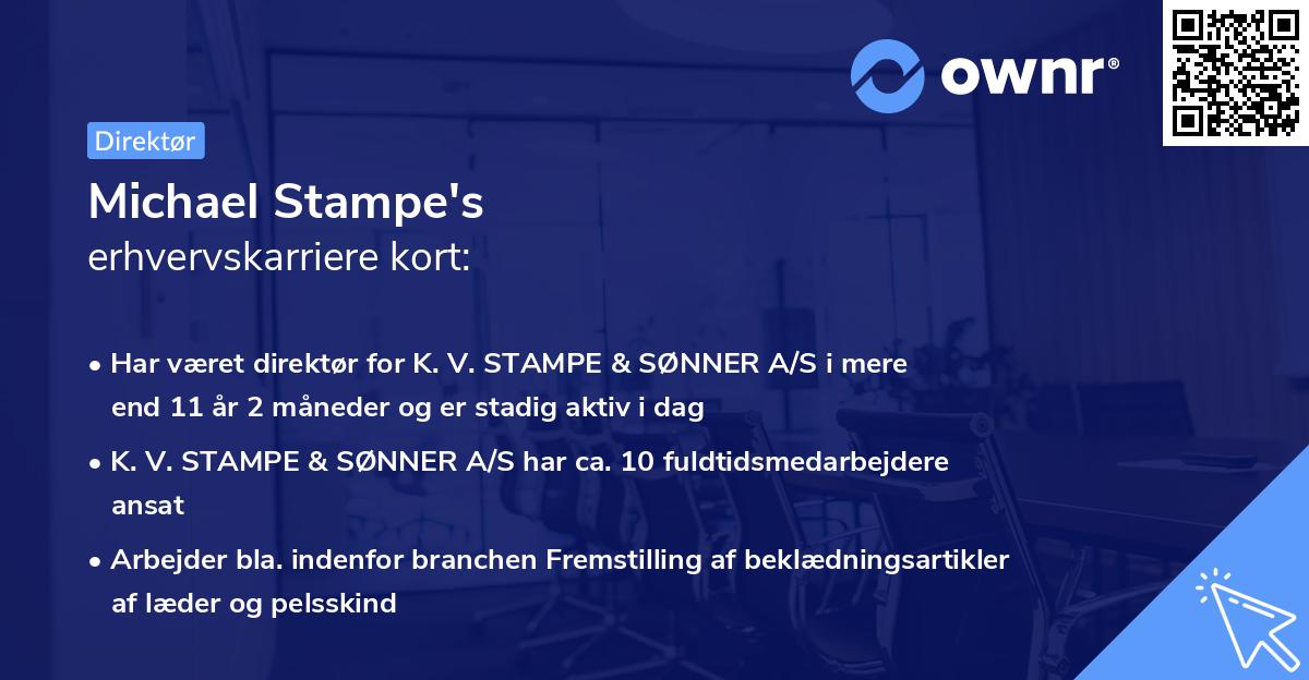 Michael Stampe's erhvervskarriere kort