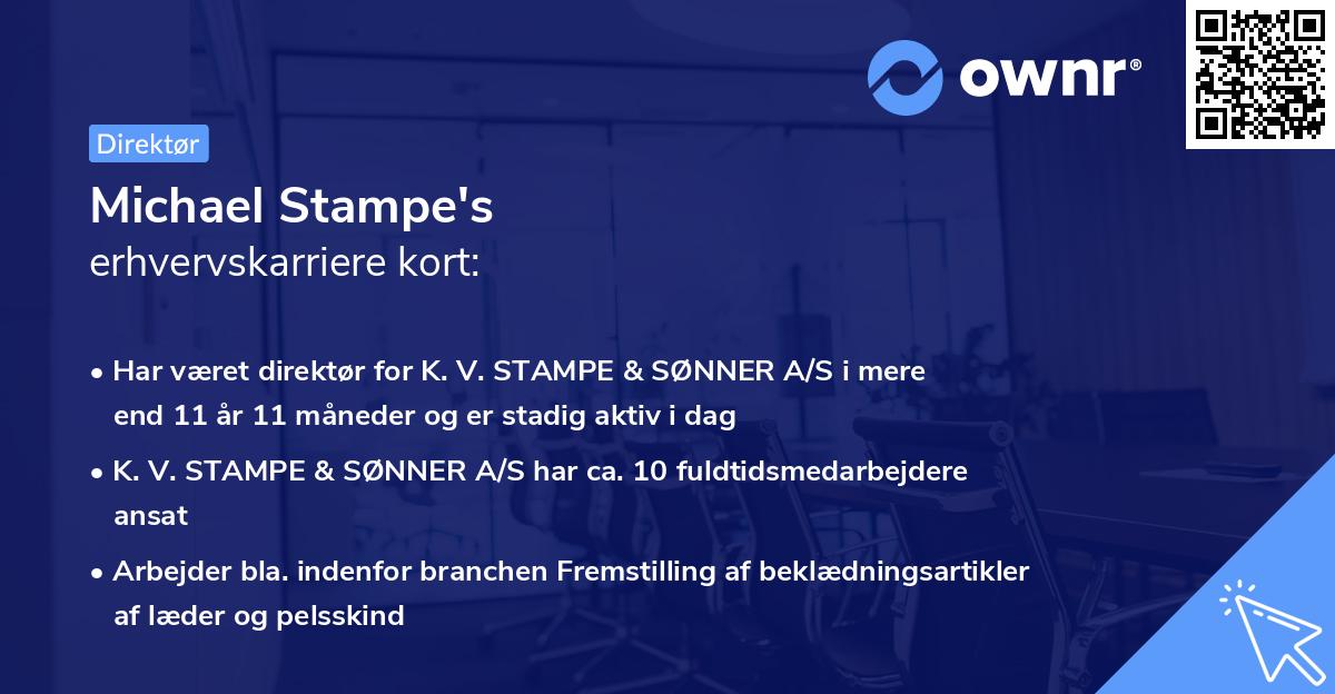 Michael Stampe's erhvervskarriere kort