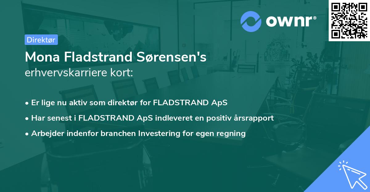 Mona Fladstrand Sørensen's erhvervskarriere kort