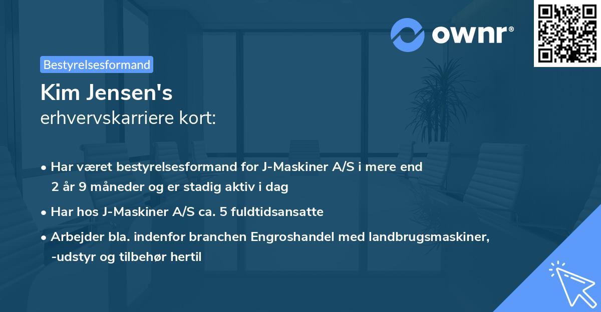 Kim Jensen's erhvervskarriere kort