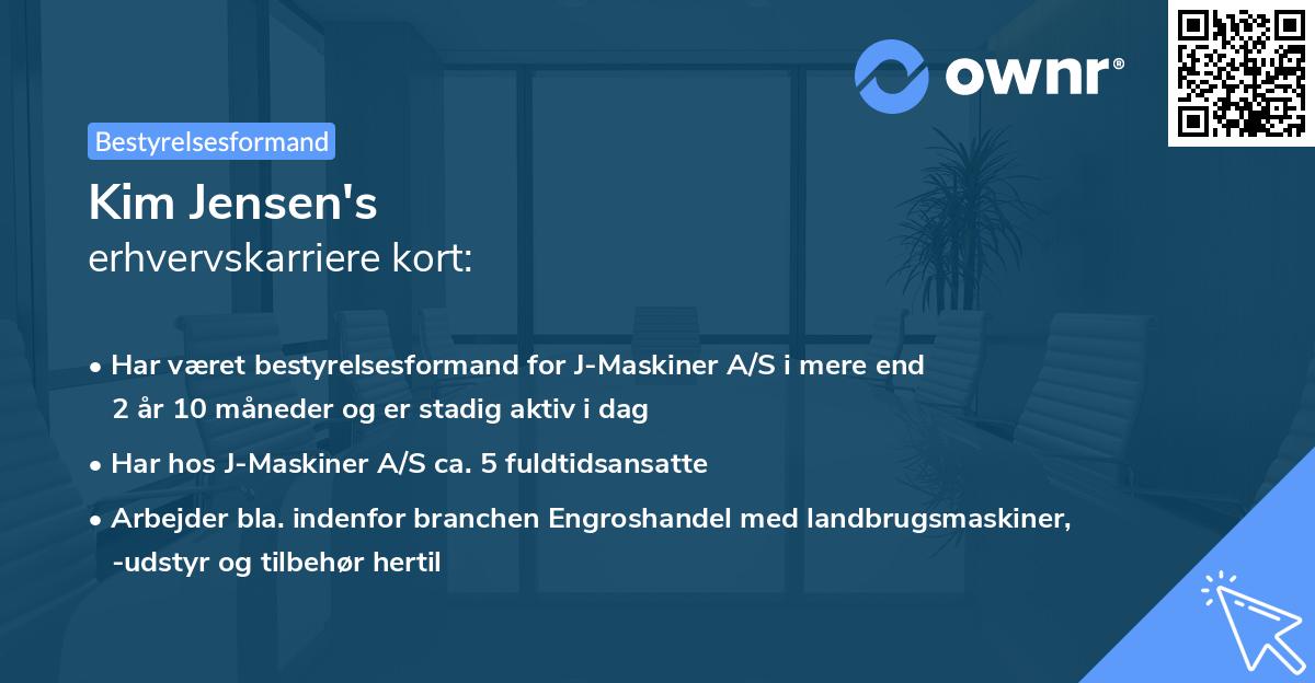 Kim Jensen's erhvervskarriere kort