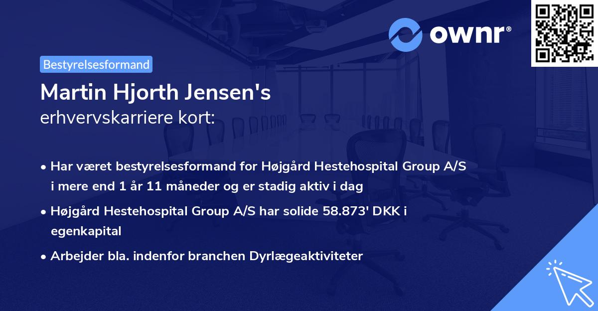 Martin Hjorth Jensen's erhvervskarriere kort