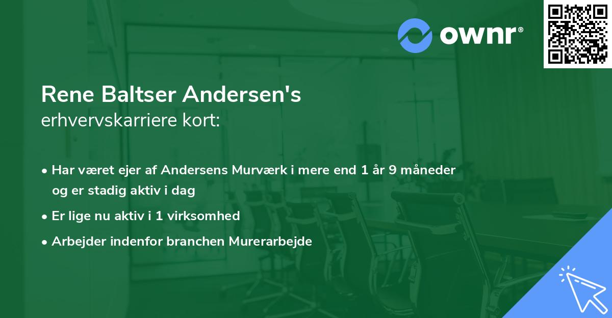 Rene Baltser Andersen's erhvervskarriere kort