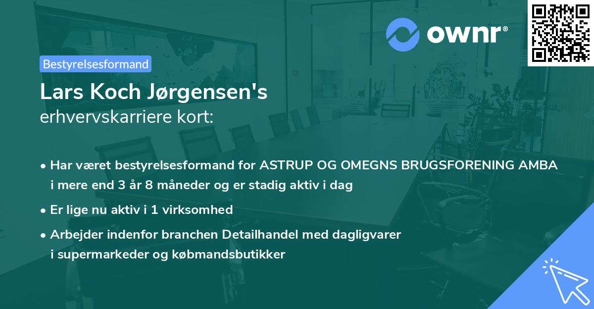 Lars Koch Jørgensen's erhvervskarriere kort