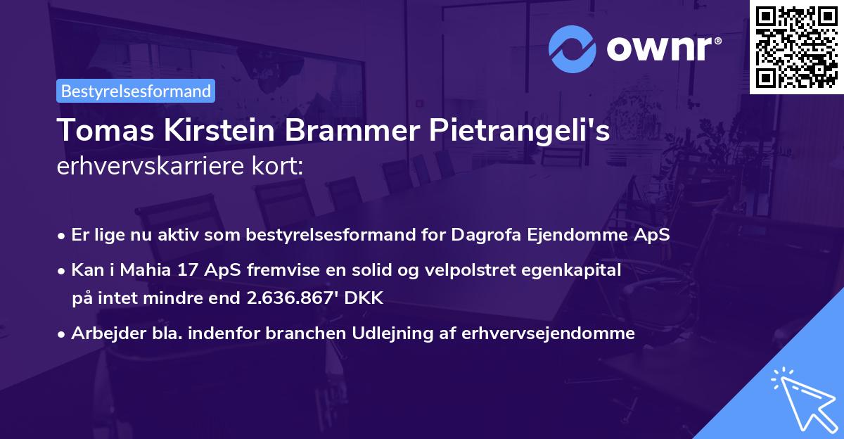 Tomas Kirstein Brammer Pietrangeli's erhvervskarriere kort