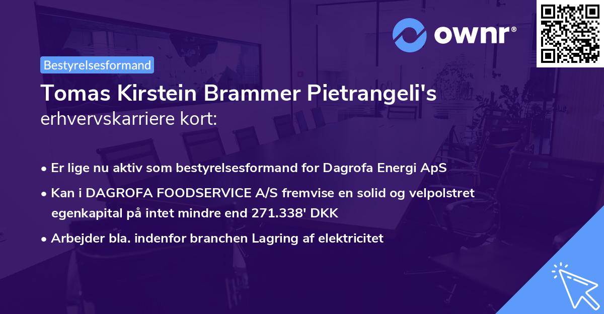 Tomas Kirstein Brammer Pietrangeli's erhvervskarriere kort