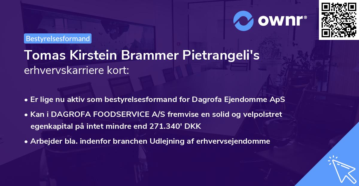 Tomas Kirstein Brammer Pietrangeli's erhvervskarriere kort