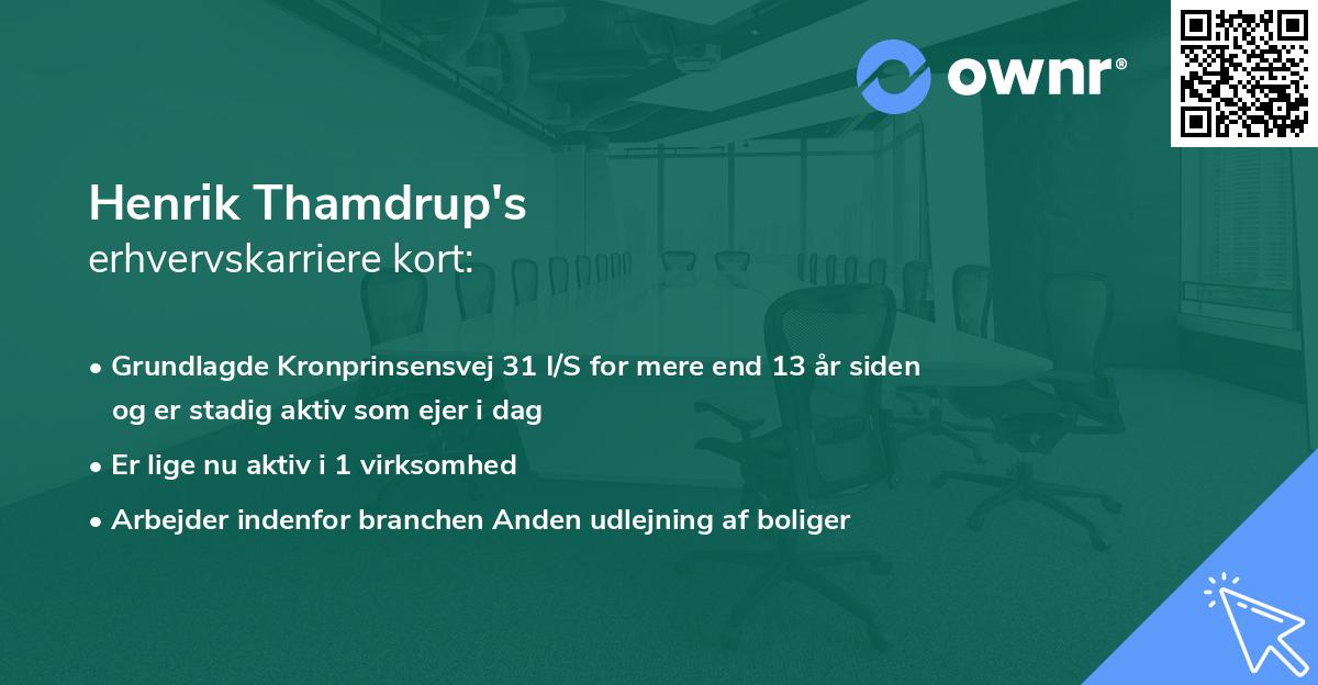 Henrik Thamdrup's erhvervskarriere kort