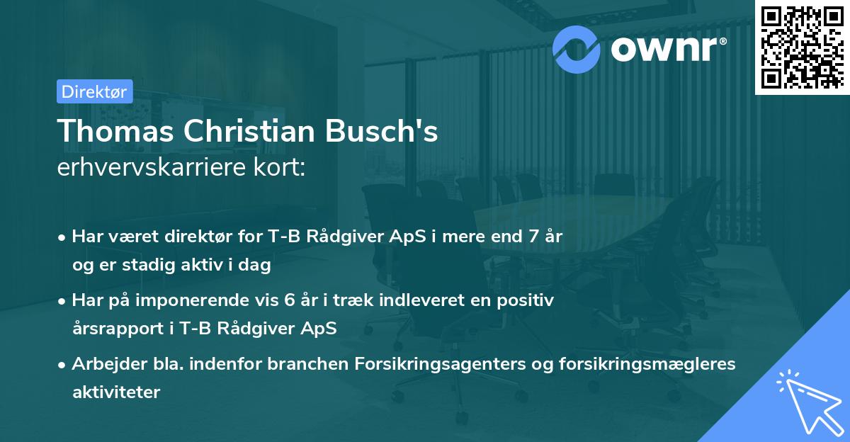 Thomas Christian Busch's erhvervskarriere kort
