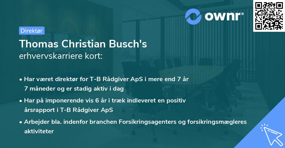Thomas Christian Busch's erhvervskarriere kort