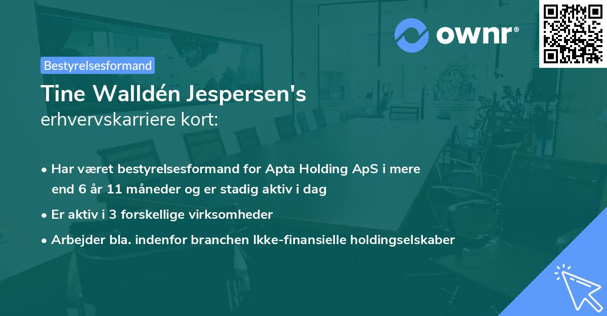 Tine Walldén Jespersen's erhvervskarriere kort