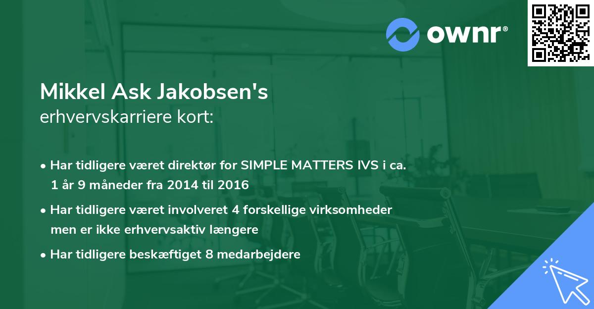 Mikkel Ask Jakobsen's erhvervskarriere kort