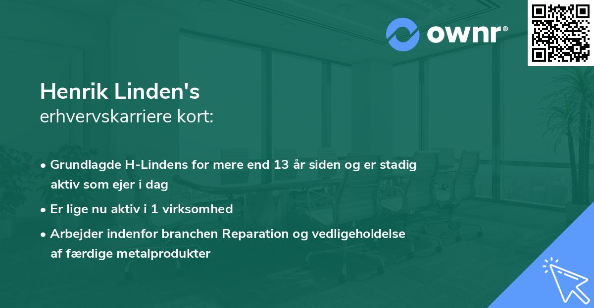Henrik Linden's erhvervskarriere kort