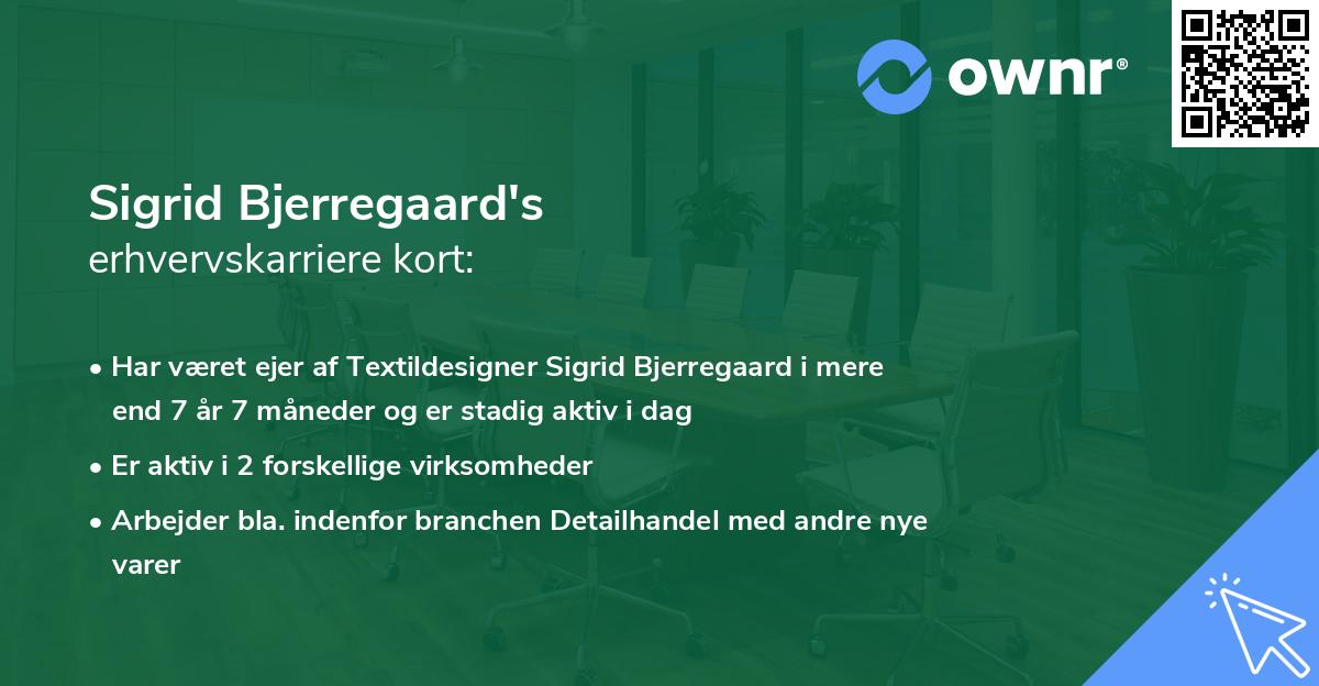 Sigrid Bjerregaard's erhvervskarriere kort