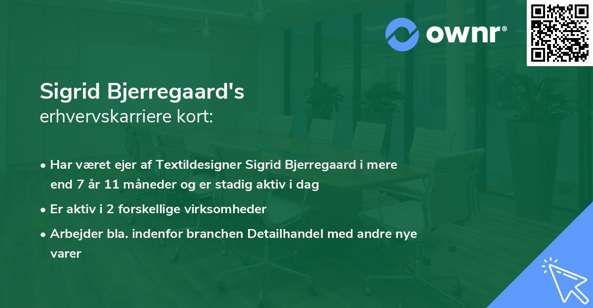 Sigrid Bjerregaard's erhvervskarriere kort