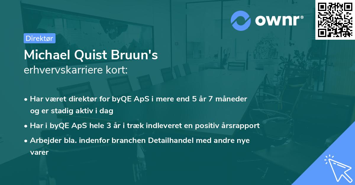 Michael Quist Bruun's erhvervskarriere kort