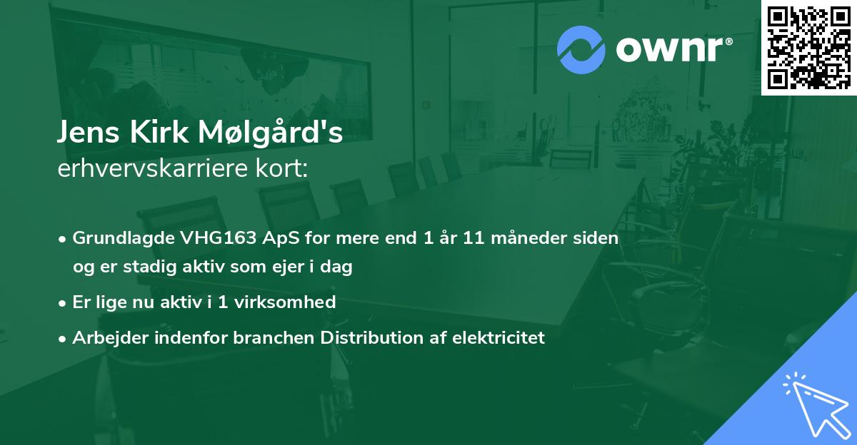 Jens Kirk Mølgård's erhvervskarriere kort