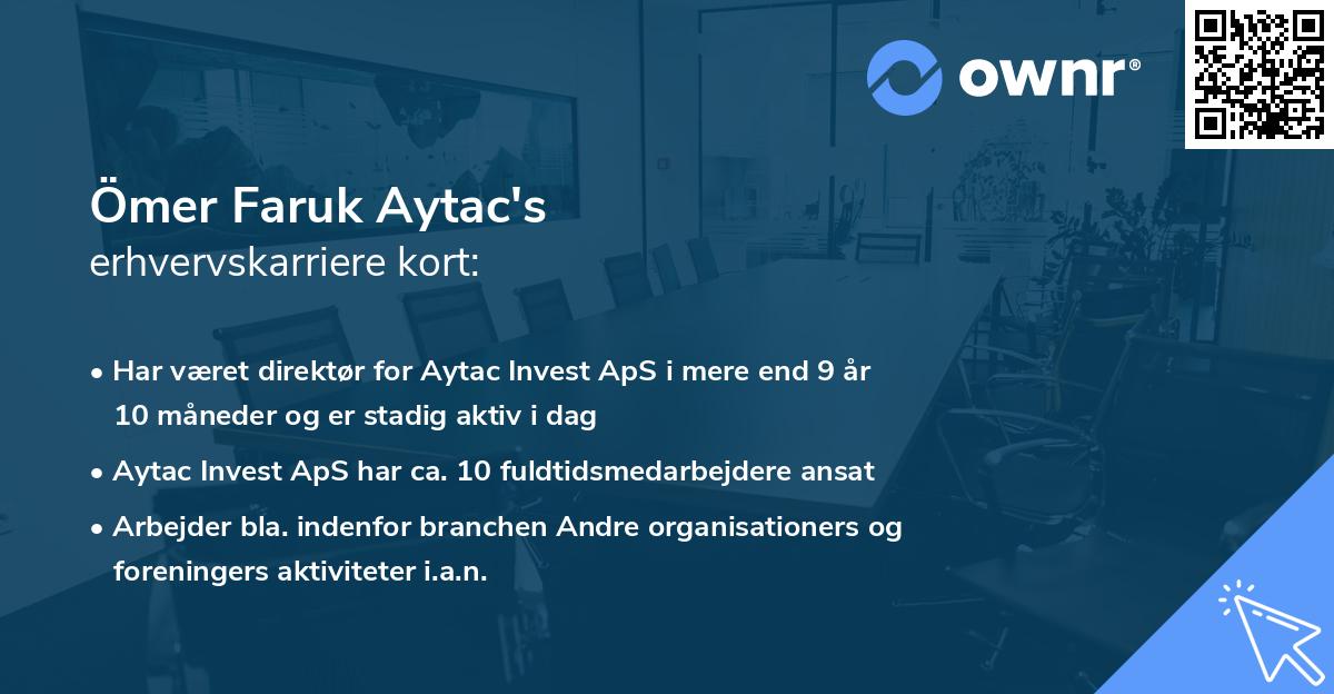 Ömer Faruk Aytac's erhvervskarriere kort