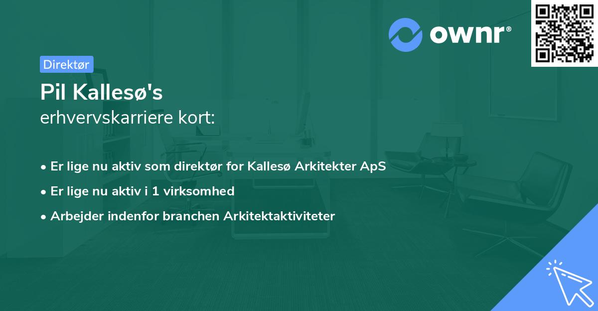 Pil Kallesø's erhvervskarriere kort