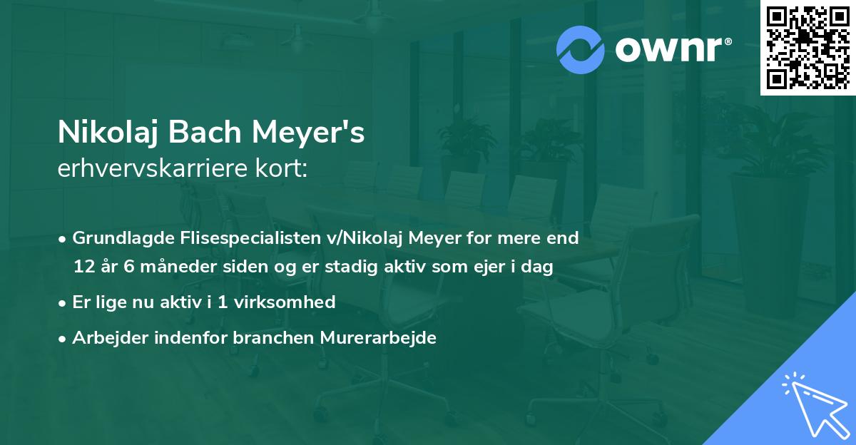 Nikolaj Bach Meyer's erhvervskarriere kort