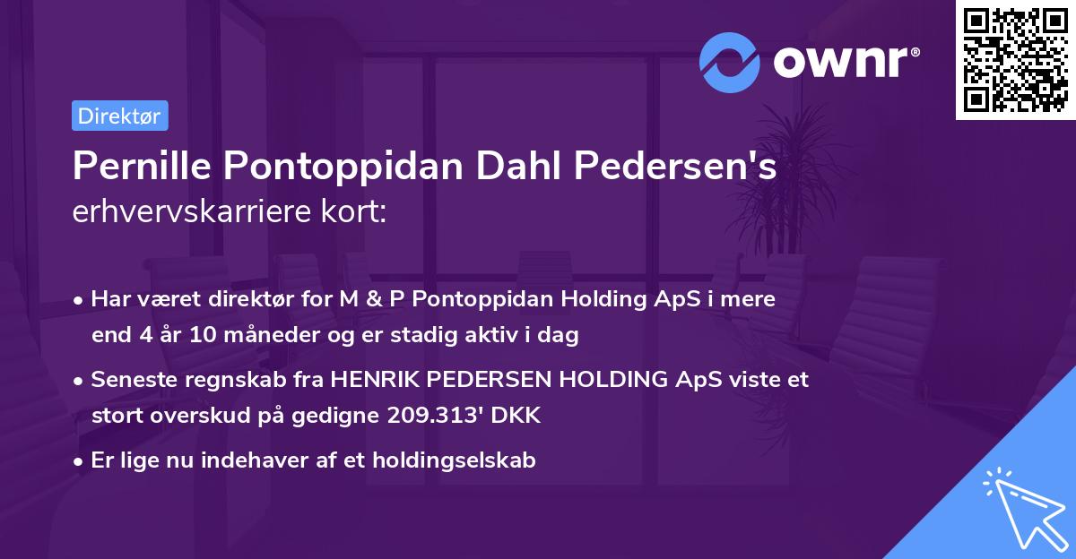 Pernille Pontoppidan Dahl Pedersen's erhvervskarriere kort