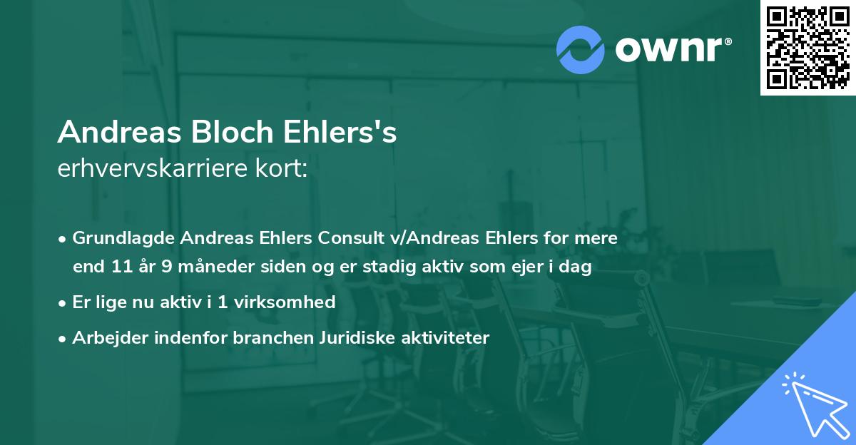 Andreas Bloch Ehlers's erhvervskarriere kort