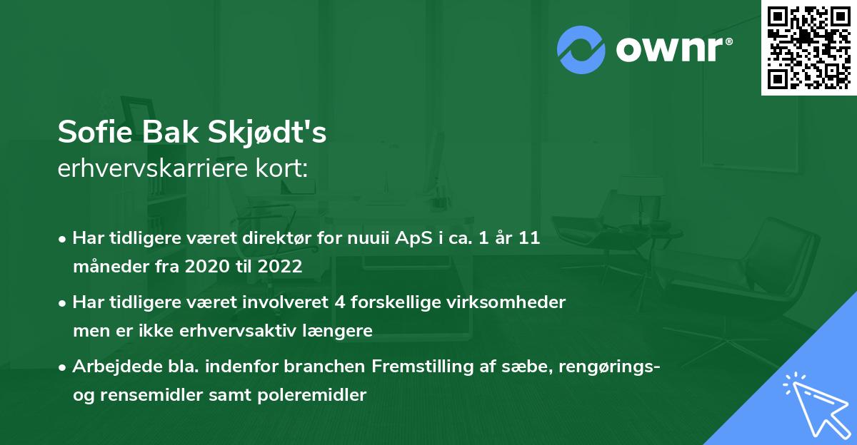 Sofie Bak Skjødt's erhvervskarriere kort