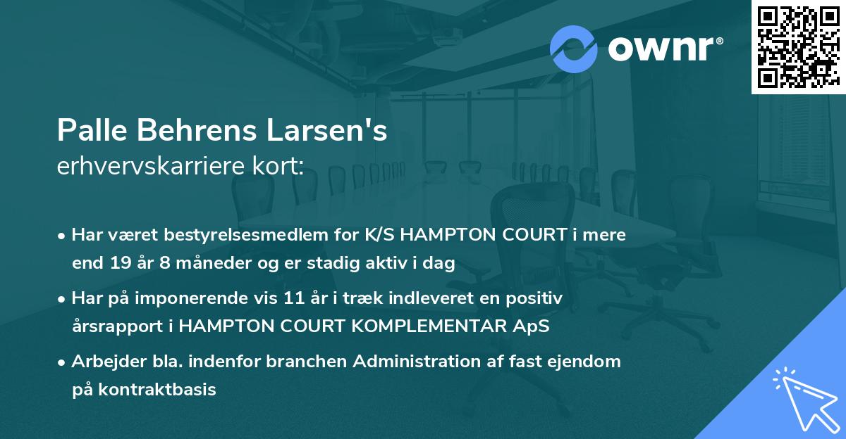 Palle Behrens Larsen's erhvervskarriere kort