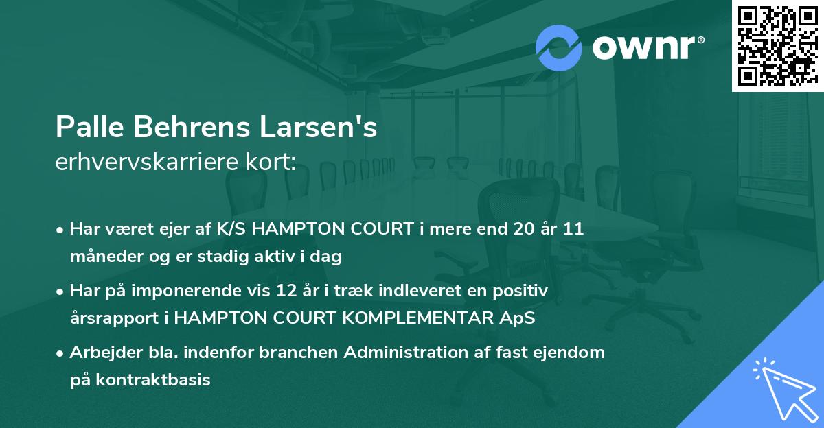 Palle Behrens Larsen's erhvervskarriere kort