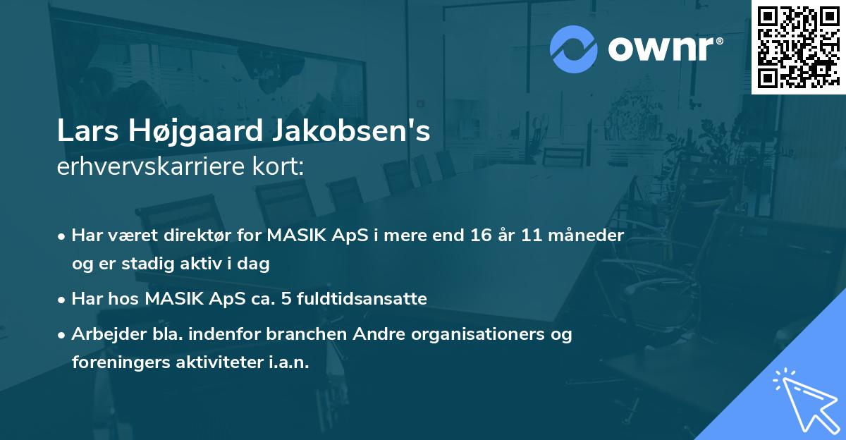 Lars Højgaard Jakobsen's erhvervskarriere kort