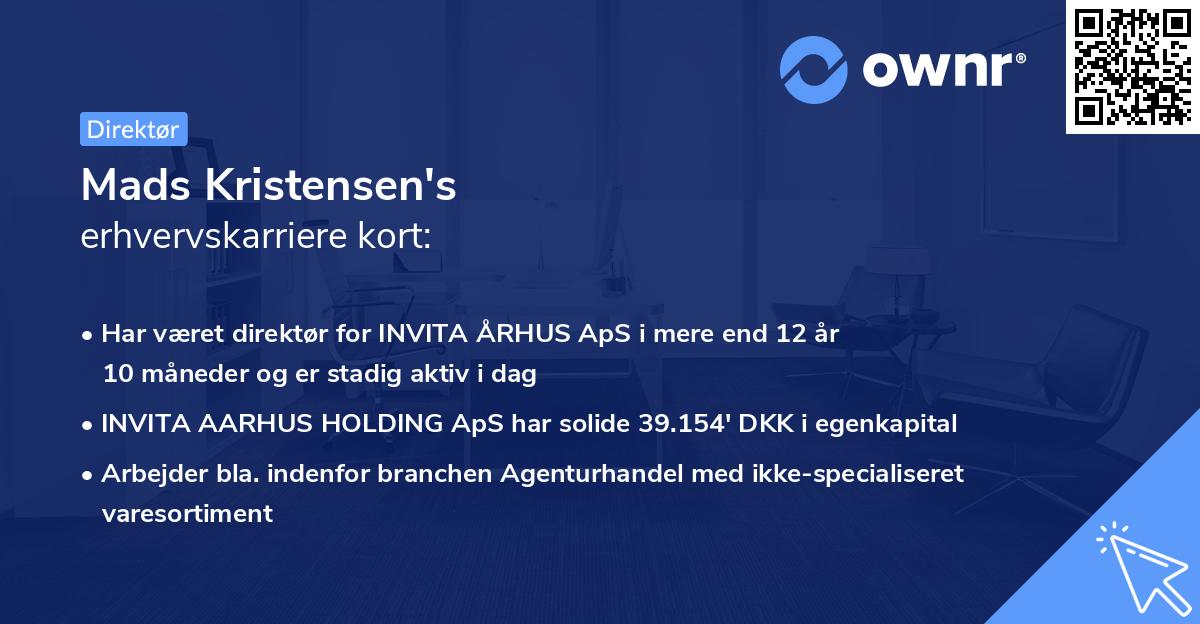 Mads Kristensen's erhvervskarriere kort
