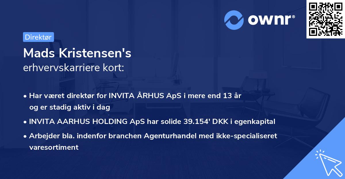 Mads Kristensen's erhvervskarriere kort