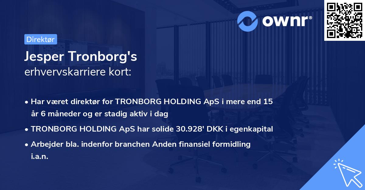 Jesper Tronborg's erhvervskarriere kort