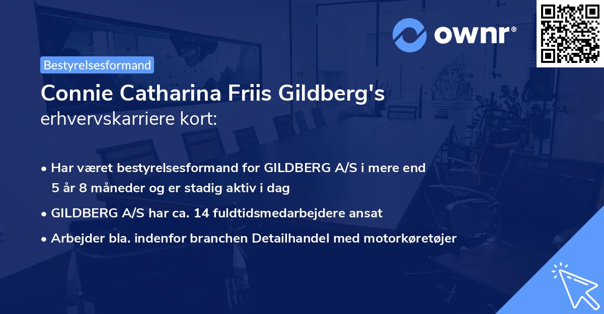 Connie Catharina Friis Gildberg's erhvervskarriere kort