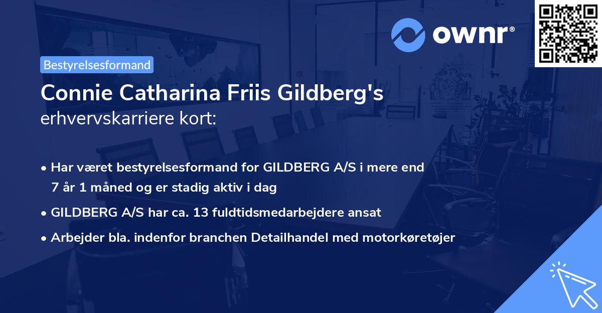 Connie Catharina Friis Gildberg's erhvervskarriere kort