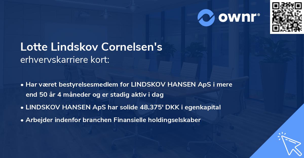 Lotte Lindskov Cornelsen's erhvervskarriere kort